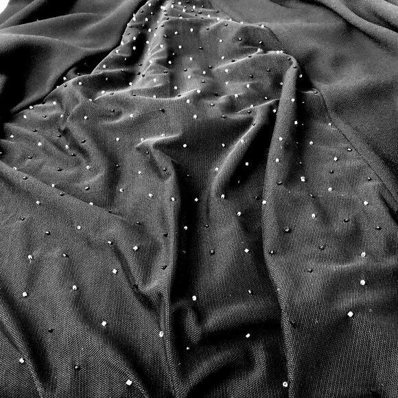 Karen Miller Vintage 80's Black Maxi Skirt BEADED PLEAT - Picture 14 of 16